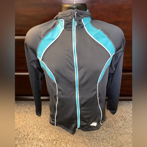 Mountain Hardwear Hoodie Jacket Women's Medium Black & Aqua Full‎ Zip Pocket